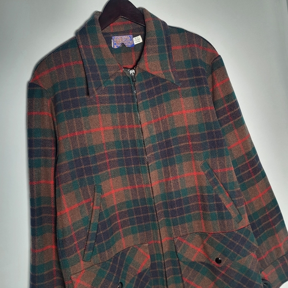 👕🌶 Vintage Pendleton Plaid Heavyweight Long Flannel Jacket - Picture 2 of 9